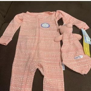 Max And Olivia Baby Girl Pj And Bear Blankie Set